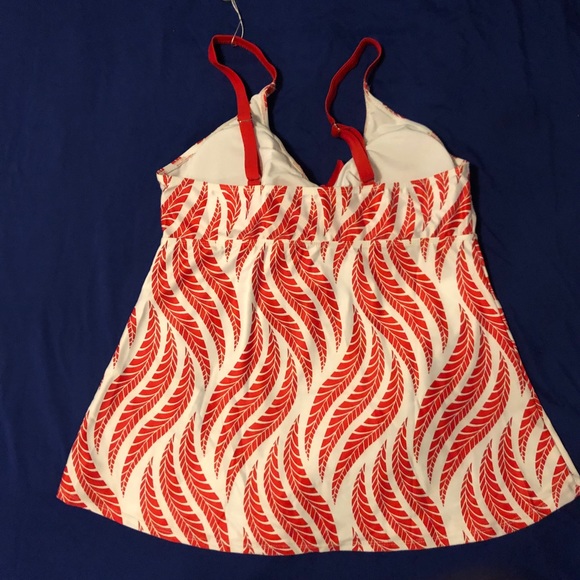 Logeri/AvidLove Ruched RedOranTankini Top, Size L - Picture 4 of 8